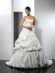 Ball Gown Sweetheart Sleeveless Long Satin Wedding Dresses