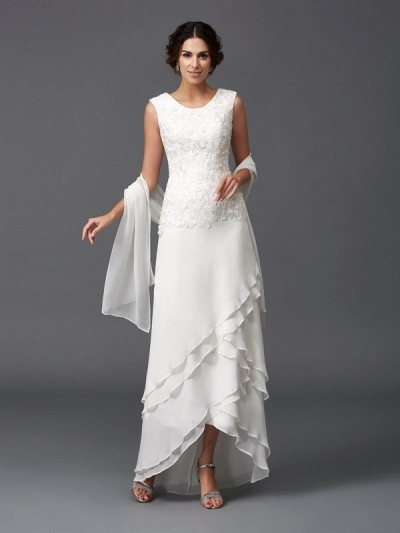 A-Line/Princess Scoop Lace Sleeveless Long Chiffon Mother of the Bride Dresses [60104]