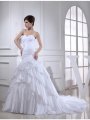 Trumpet/Mermaid Beading Applique Sweetheart Sleeveless Long Taffeta Wedding Dresses