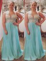A-Line/Princess Sweetheart Sleeveless Beading Sweep/Brush Train Chiffon Plus Size Dresses