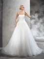 Ball Gown Strapless Applique Sleeveless Long Satin Wedding Dresses