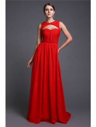 A-Line/Princess Long Sleeveless Ruffles Chiffon Dresses [N13ZYDRESS20]