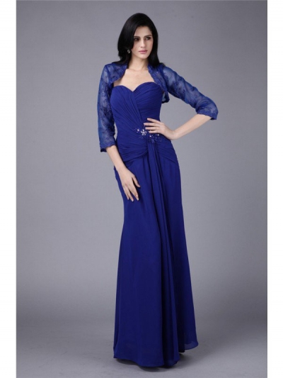 Sheath/Column Sweetheart Beading Applique Chiffon Mother of the Bride Dresses [N13ZYDRESS261]