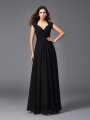 A-Line/Princess V-neck Sleeveless Long Chiffon Bridesmaid dresses