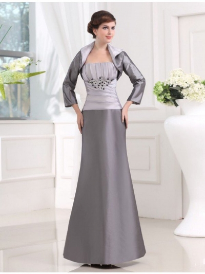 Beading Strapless Sleeveless Taffeta Long Applique Mother of the Bride Dresses [N13ZAYS5649]