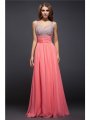 Sheath/Column Spaghetti Straps Beading Sleeveless Long Chiffon Dresses