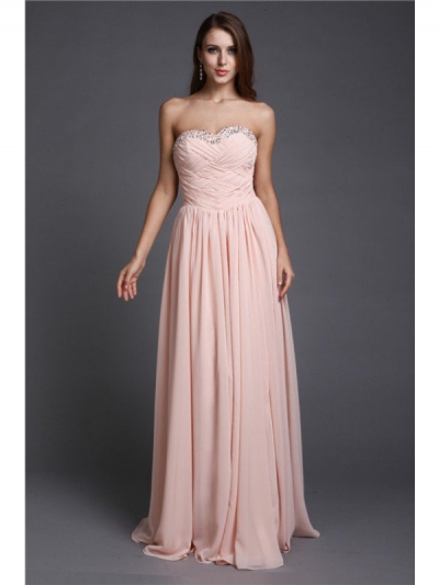 A-Line/Princess Sweetheart Sleeveless Beading Long Chiffon Dresses [N13ZDRESS4]