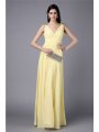 Sheath/Column V-neck Sleeveless Beading Long Chiffon Dresses