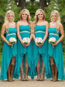 A-Line/Princess Sweetheart Sleeveless Asymmetrical Beading Chiffon Bridesmaid Dresses