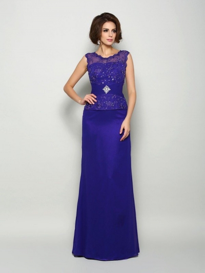 A-Line/Princess V-neck Beading Sleeveless Long Chiffon Mother of the Bride Dresses [50911]