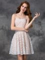 A-line/Princess Sweetheart Lace Sleeveless Short Lace Cocktail Dresses