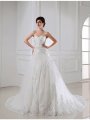 A-Line/Princess Beading Applique Sweetheart Sleeveless Satin Tulle Wedding Dresses