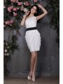 Sheath/Column One-Shoulder Sleeveless Pleats Short Chiffon Cocktail Dresses