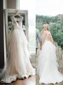 A-Line/Princess Straps Sweep/Brush Train Tulle Sleeveless Wedding Dresses