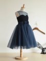 Ball Gown Jewel Sleeveless Bowknot Long Tulle Dresses