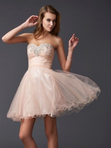 A-Line/Princess Sweetheart Sleeveless Short Silk like Satin Homecoming Dresses