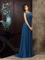 A-Line/Princess Scoop Beading Sleeveless Long Chiffon Mother of the Bride Dresses