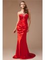 Trumpet/Mermaid Strapless Beading Long Sleeveless Taffeta Dresses