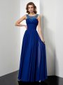 Empire High Neck Sleeveless Beading Long Chiffon Dresses