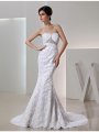 Trumpet/Mermaid Beading Sweetheart Sleeveless Long Taffeta Wedding Dresses