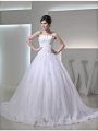 Ball Gown Beading Sleeveless Strapless Satin Applique Wedding Dresses