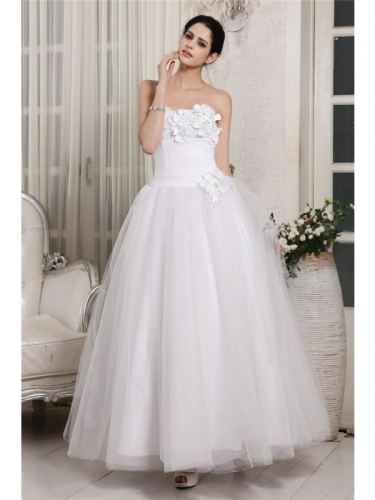 Ball Gown Sweetheart Sleeveless Beading Long Organza Wedding Dresses