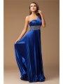 Sheath/Column One-Shoulder Sleeveless Long Beading Elastic Woven Satin Dresses