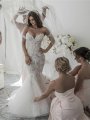 Trumpet/Mermaid Chapel Train Off-the-Shoulder Tulle Sleeveless Wedding Dresses