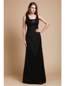 Sheath/Column Belt Sleeveless Long Chiffon Dresses