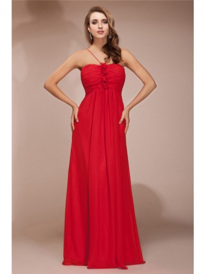 Sheath/Column Ruffles Long Sleeveless Chiffon Bridesmaid Dresses [N13LDRESS168]