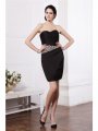 Sheath/Column Sweetheart Sleeveless Beading Pleats Short Chiffon Damask Cocktail Dresses