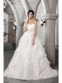 Ball Gown Sweetheart Sleeveless Beading Long Organza Wedding Dresses