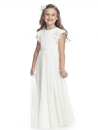 A-line/Princess Scoop Sleeveless Chiffon Floor-Length Flower Girl Dresses [PON1506EV817]