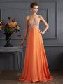 A-Line/Princess Sweetheart Sleeveless Beading Long Chiffon Dresses