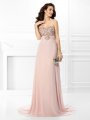 A-Line/Princess Sweetheart Beading Sleeveless Long Chiffon Dresses