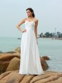 A-Line/Princess Sweetheart Beading Sleeveless Long Chiffon Beach Wedding Dresses