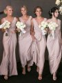 A-Line/Princess V-neck Sleeveless Floor-Length Chiffon Bridesmaid Dresses