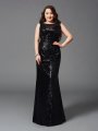 Sheath/Column Scoop Sleeveless Long Sequins Plus Size Dresses