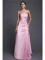 A-Line/Princess Strapless Long Beading Elastic Woven Satin Dresses