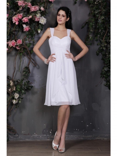 Sheath/Column Straps Sleeveless Pleats Short Chiffon Bridesmaid Dresses