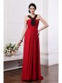 Sheath/Column V-neck Sleeveless Beading Long Chiffon Dresses