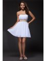 A-Line/Princess Strapless Sleeveless Beading Short Chiffon Cocktail Dresses