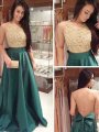 A-Line/Princess Scoop Sleeveless Bowknot Floor-Length Satin Dresses