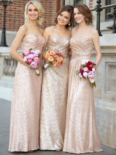 A-Line/Princess Sweetheart Sleeveless Floor-Length Sequins Bridesmaid Dresses [PON1506EV729]