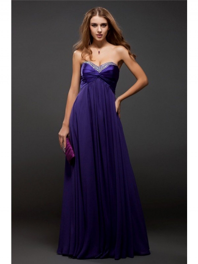 Sheath/Column Sweetheart Beading Sleeveless Long Chiffon Dresses [N13BDRESS4]