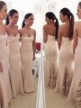 Trumpet/Mermaid Sweetheart Sleeveless Floor-Length Satin Bridesmaid Dresses