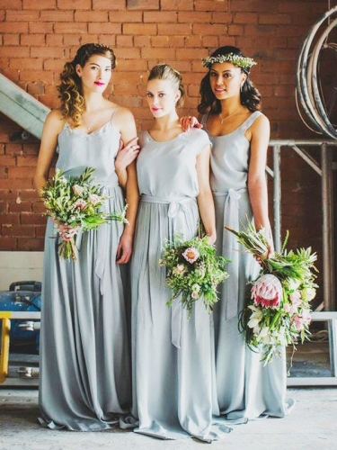 A-Line/Princess Sleeveless Floor-Length Chiffon Bridesmaid Dresses