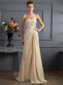 A-Line/Princess Sweetheart Sleeveless Beading Long Chiffon Dresses