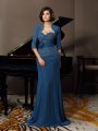 Trumpet/Mermaid Sweetheart Applique Sleeveless Long Chiffon Mother of the Bride Dresses