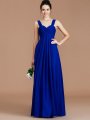 Empire Sweetheart Sleeveless Ruched Floor-Length Chiffon Bridesmaid Dresses